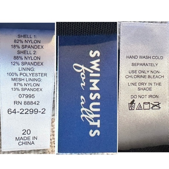 SWIMSUITS FOR ALL Black Mesh Wrap Bandeau Tankini Top Poolside Glamour Plus 20 - Picture 12 of 16